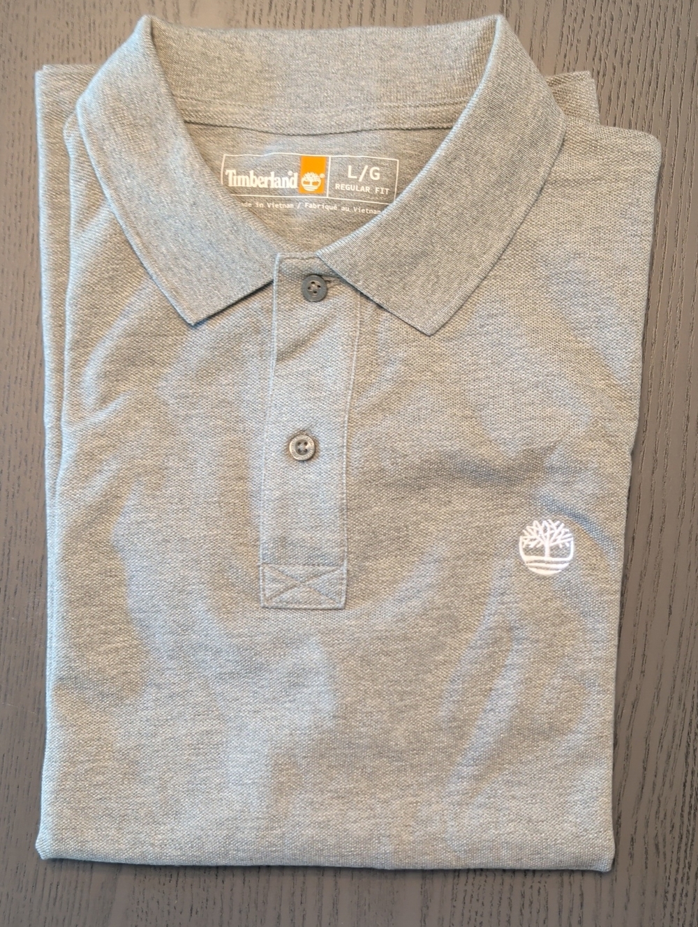 NWOT Timberland Light Gray Men's Polo Shirt with Embroidered Logo